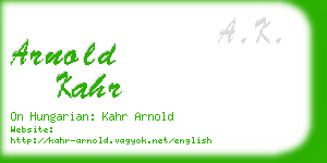 arnold kahr business card